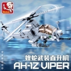 小鲁班积木M38-B0838-AH-1Z VIPER蝰蛇武装直升机